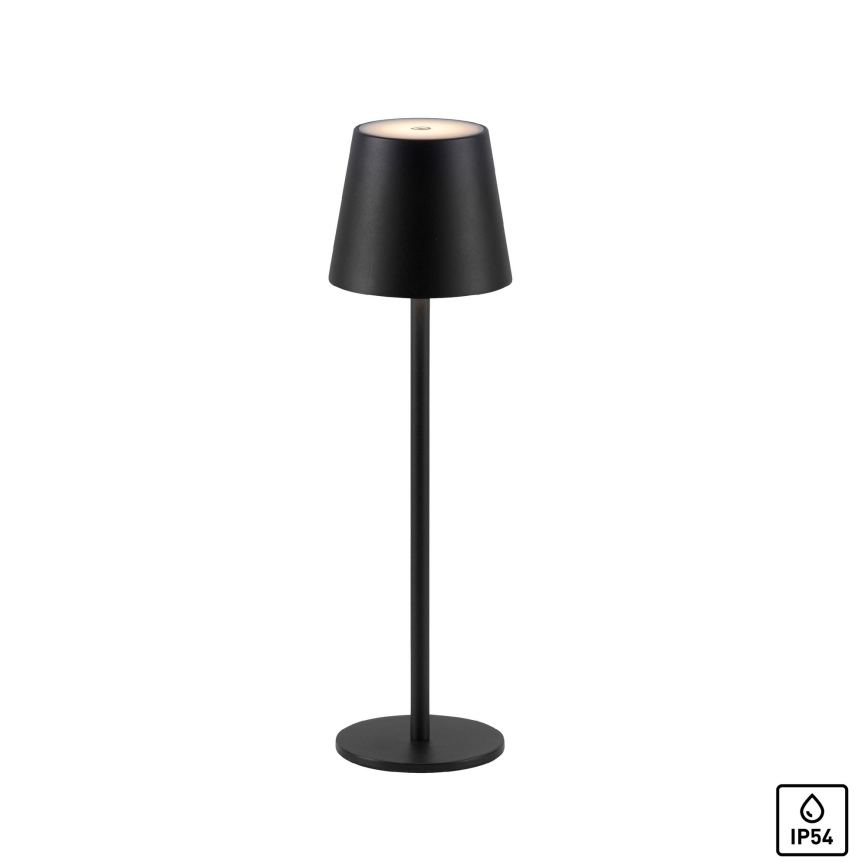 Leuchten Direkt 19250-18 - LED Vonkajšia stmievateľná nabíjacia stolná lampa EURIA LED/3W/5V 2600 mAh IP54 čierna
