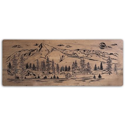 Li-Go 23524/DUB2 - LED Stmievateľná nástenná dekorácia LED/24W/230V 130x50 cm dub/Chata v horách