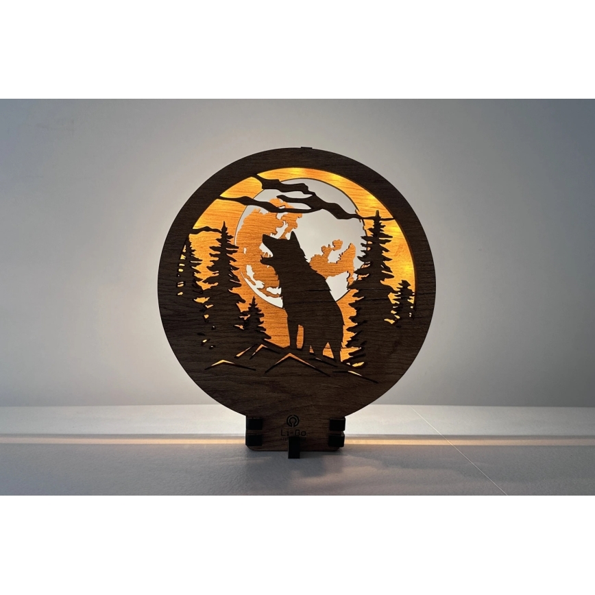 Li-Go 23574/DUB2 - LED stmievateľná stolná dekorácia LED/12W/230V 20x22 cm dub