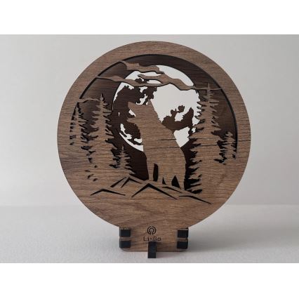 Li-Go 23574/DUB2 - LED stmievateľná stolná dekorácia LED/12W/230V 20x22 cm dub