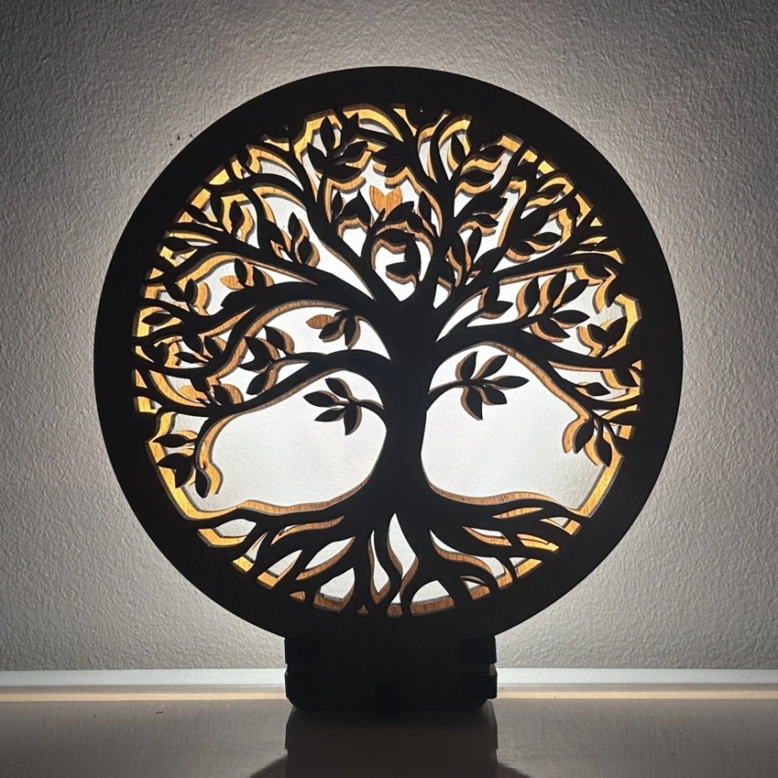 Li-Go 23577/DUB2 - LED Stmievateľná dekorácia na stôl LED/12W/230V 20x22 cm dub