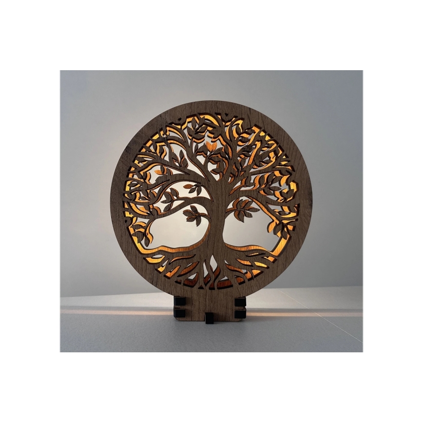 Li-Go 23577/DUB2 - LED Stmievateľná dekorácia na stôl LED/12W/230V 20x22 cm dub