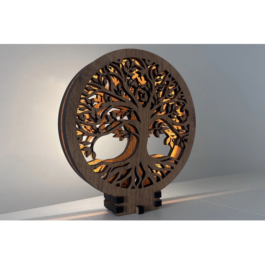 Li-Go 23577/DUB2 - LED Stmievateľná dekorácia na stôl LED/12W/230V 20x22 cm dub