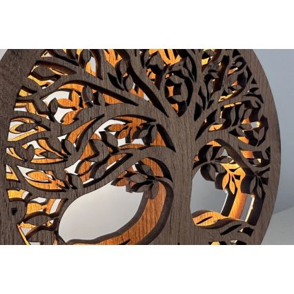 Li-Go 23577/DUB2 - LED Stmievateľná dekorácia na stôl LED/12W/230V 20x22 cm dub