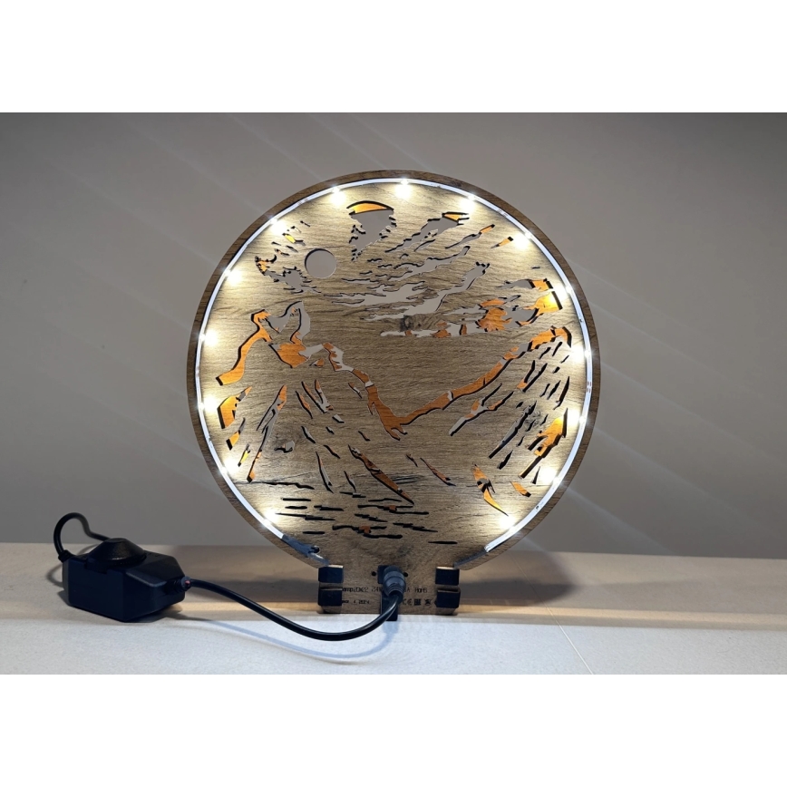 Li-Go 23595/DUB2 - LED Stmievateľná stolná dekorácia LED/12W/230V 20x22 cm dub/medveď