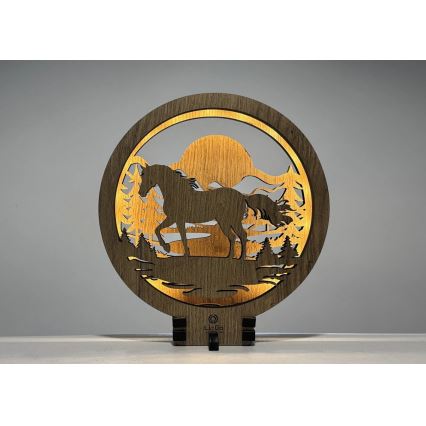 Li-Go 23598/DUB2 - LED stmievateľná stolová dekorácia LED/12W/230V 20x22 cm dub