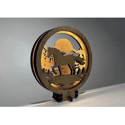 Li-Go 23598/DUB2 - LED stmievateľná stolová dekorácia LED/12W/230V 20x22 cm dub