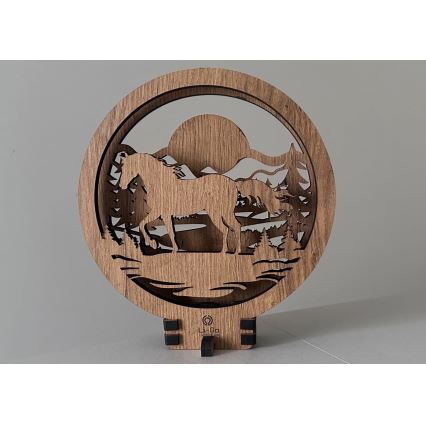 Li-Go 23598/DUB2 - LED stmievateľná stolová dekorácia LED/12W/230V 20x22 cm dub