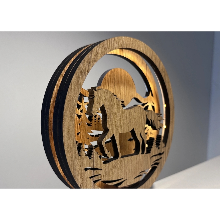 Li-Go 23598/DUB2 - LED stmievateľná stolová dekorácia LED/12W/230V 20x22 cm dub