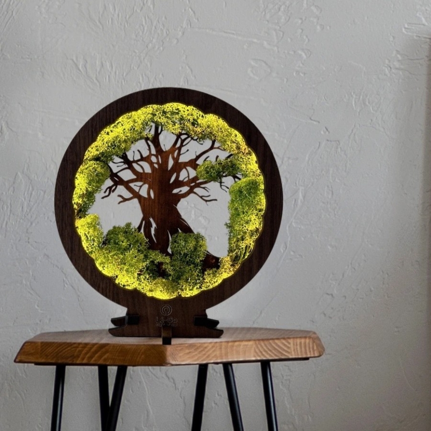 Li-Go 23604/DUB2 - LED Stmievateľná stolová dekorácia LED/12W/230V 20x22 cm dub