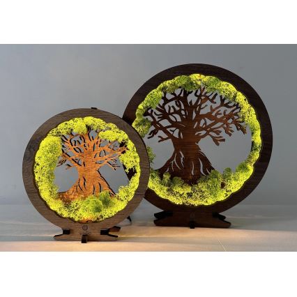 Li-Go 23604/DUB2 - LED Stmievateľná stolová dekorácia LED/12W/230V 20x22 cm dub