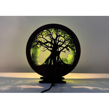 Li-Go 23604/DUB2 - LED Stmievateľná stolová dekorácia LED/12W/230V 20x22 cm dub