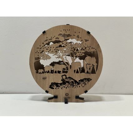 Li-Go 23610/DUB2 - LED stmieiteľná stolná dekorácia LED/12W/230V 20x22 cm dub/slony