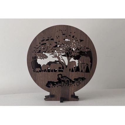 Li-Go 23610/DUB2 - LED stmieiteľná stolná dekorácia LED/12W/230V 20x22 cm dub/slony