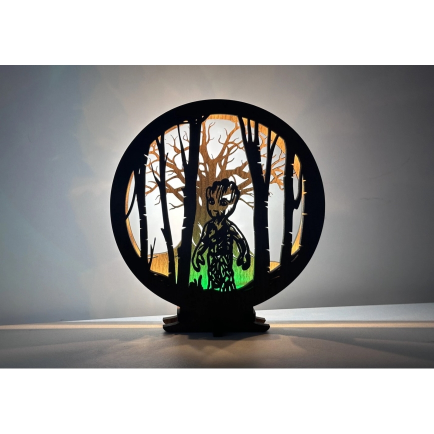 Li-Go 23613/DUB2 - LED Stmievateľná stolová dekorácia LED/12W/230V 20x22 cm dub/Grut