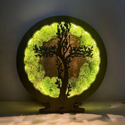 Li-Go 23622/DUB2 - LED stmievateľná stolná dekorácia LED/12W/230V 20x22 cm dub