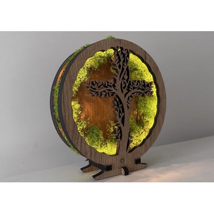 Li-Go 23622/DUB2 - LED stmievateľná stolná dekorácia LED/12W/230V 20x22 cm dub