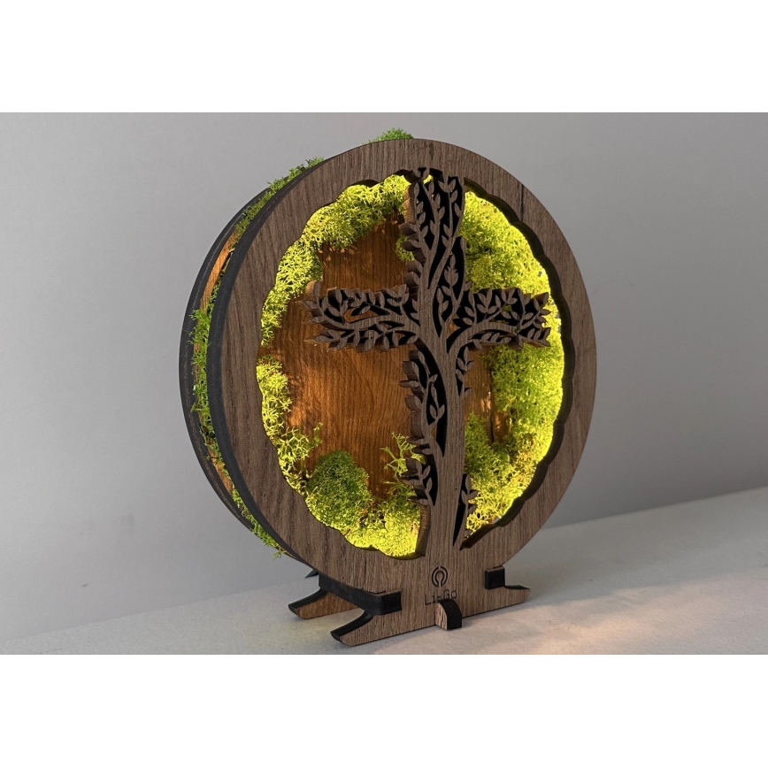 Li-Go 23622/DUB2 - LED stmievateľná stolná dekorácia LED/12W/230V 20x22 cm dub