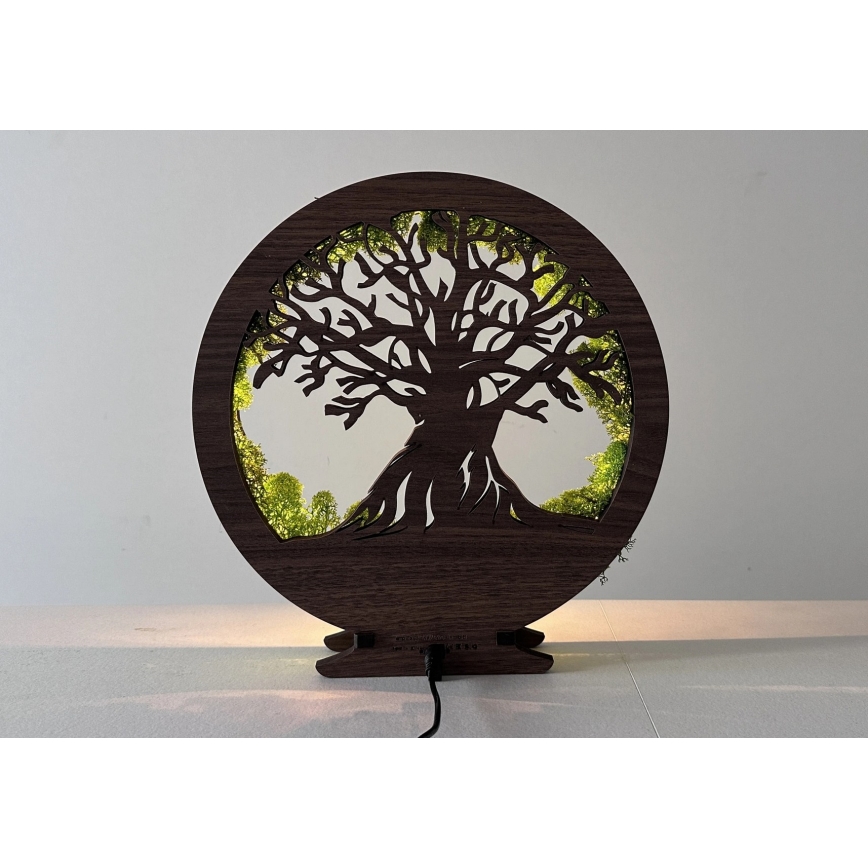 Li-Go 23631/DUB2 - LED Stmievateľná stolová dekorácia LED/12W/230V 30x31 cm dub