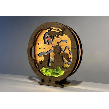 Li-Go 23634/DUB2 - Stmievateľná LED stolová dekorácia LED/12W/230V 20x22 cm dub/Malý princ