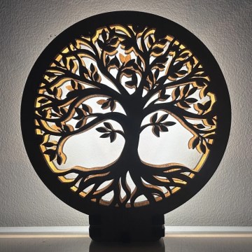 Li-Go 23648/DUB2 - LED Stmievateľná stolná dekorácia LED/12W/230V 30x31 cm dub/Strom života