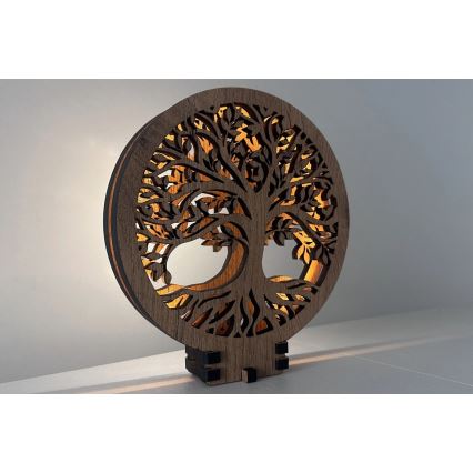 Li-Go 23648/DUB2 - LED Stmievateľná stolová dekorácia LED/12W/230V 30x31 cm dub