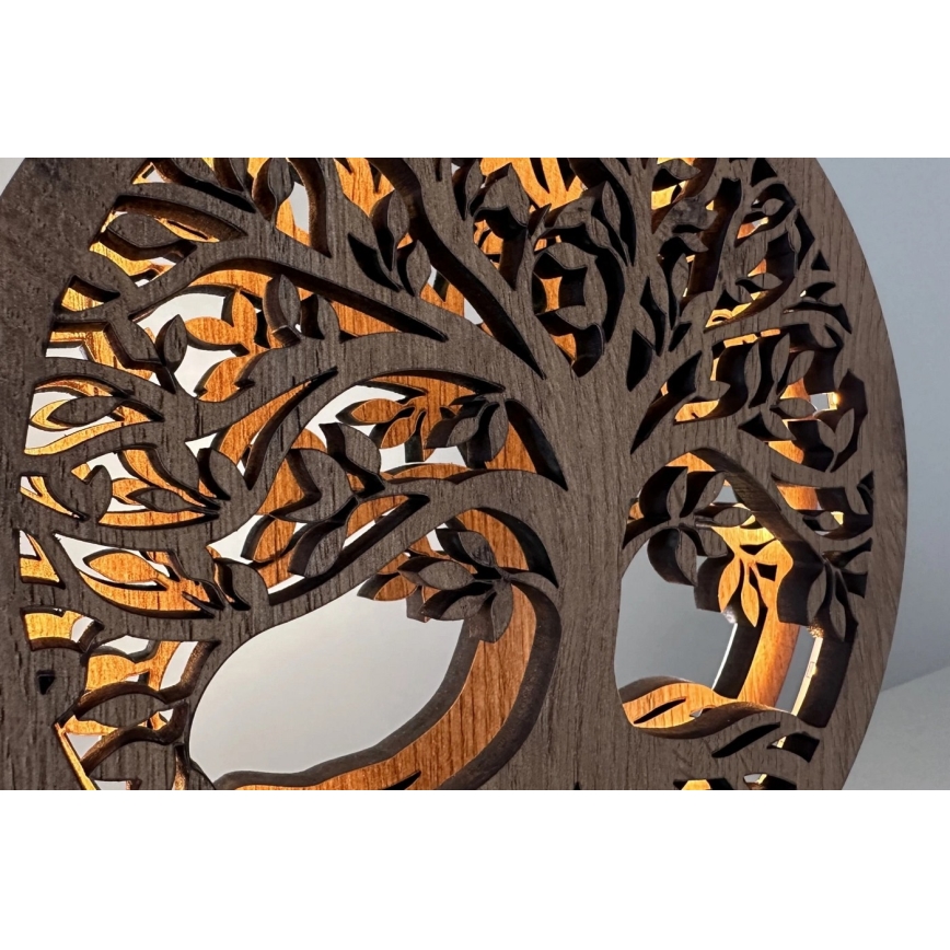 Li-Go 23648/DUB2 - LED Stmievateľná stolová dekorácia LED/12W/230V 30x31 cm dub