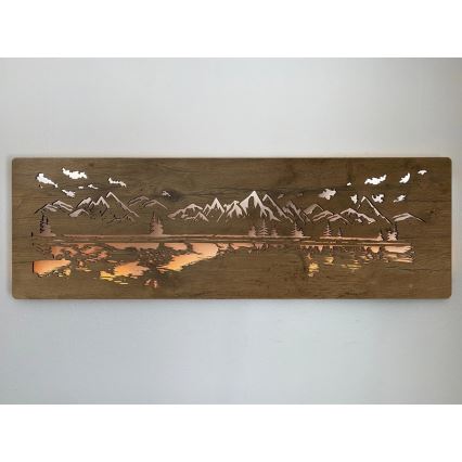 Li-Go 4778/A/4 - LED stmievateľná nástenná dekorácia LED/10W/5V 30000 mAh 120x40 cm dub/jazero