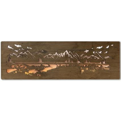 Li-Go 4778/A/4 - LED stmievateľná nástenná dekorácia LED/10W/5V 30000 mAh 120x40 cm dub/jazero