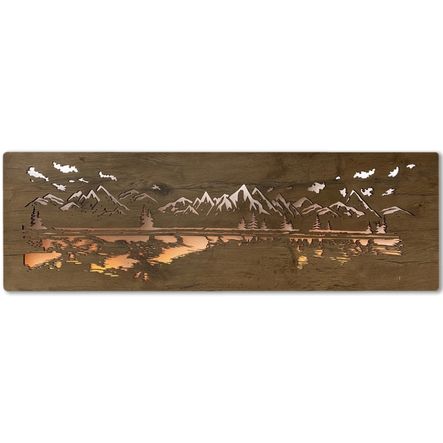 Li-Go 4778/A/4 - LED stmievateľná nástenná dekorácia LED/10W/5V 30000 mAh 120x40 cm dub/jazero