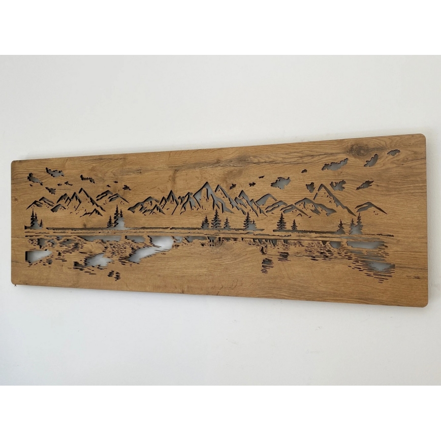 Li-Go 4778/A/4 - LED stmievateľná nástenná dekorácia LED/10W/5V 30000 mAh 120x40 cm dub/jazero