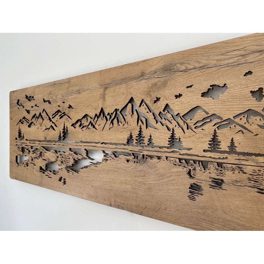 Li-Go 4778/A/4 - LED stmievateľná nástenná dekorácia LED/10W/5V 30000 mAh 120x40 cm dub/jazero