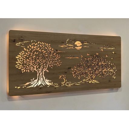 Li-Go 5307/DUB2 - LED stmievateľná nástenná dekorácia LED/24W/230V 120x60 cm dub/Tri duby