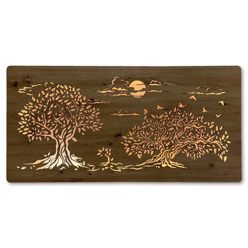 Li-Go 5307/DUB2 - LED stmievateľná nástenná dekorácia LED/24W/230V 120x60 cm dub/Tri duby