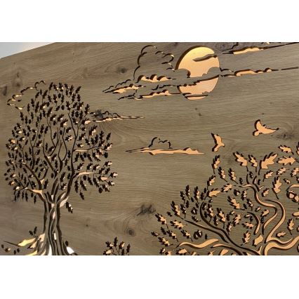 Li-Go 5307/DUB2 - LED stmievateľná nástenná dekorácia LED/24W/230V 120x60 cm dub/Tri duby