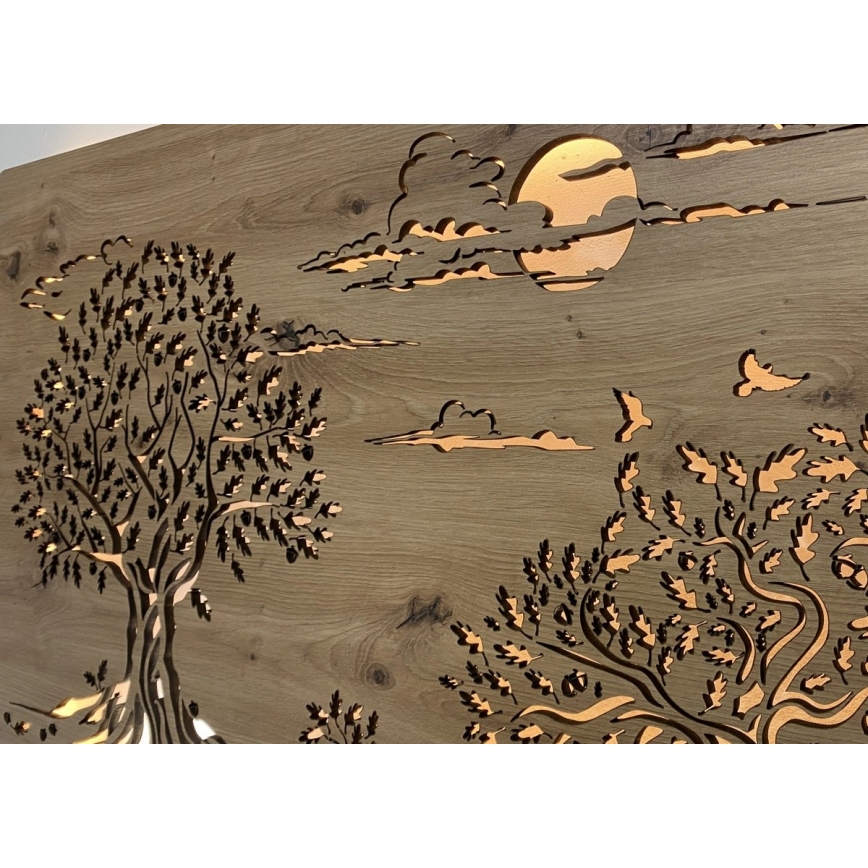 Li-Go 5307/DUB2 - LED stmievateľná nástenná dekorácia LED/24W/230V 120x60 cm dub/Tri duby