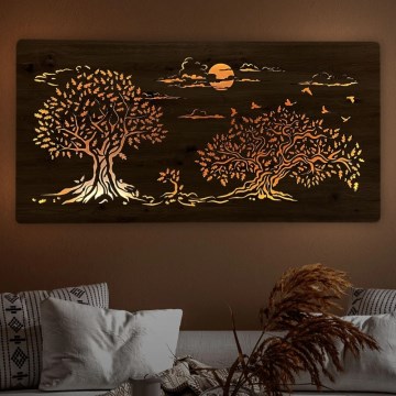 Li-Go 5307/DUB2 - LED stmievateľná nástenná dekorácia LED/24W/230V 120x60 cm dub/Tri duby