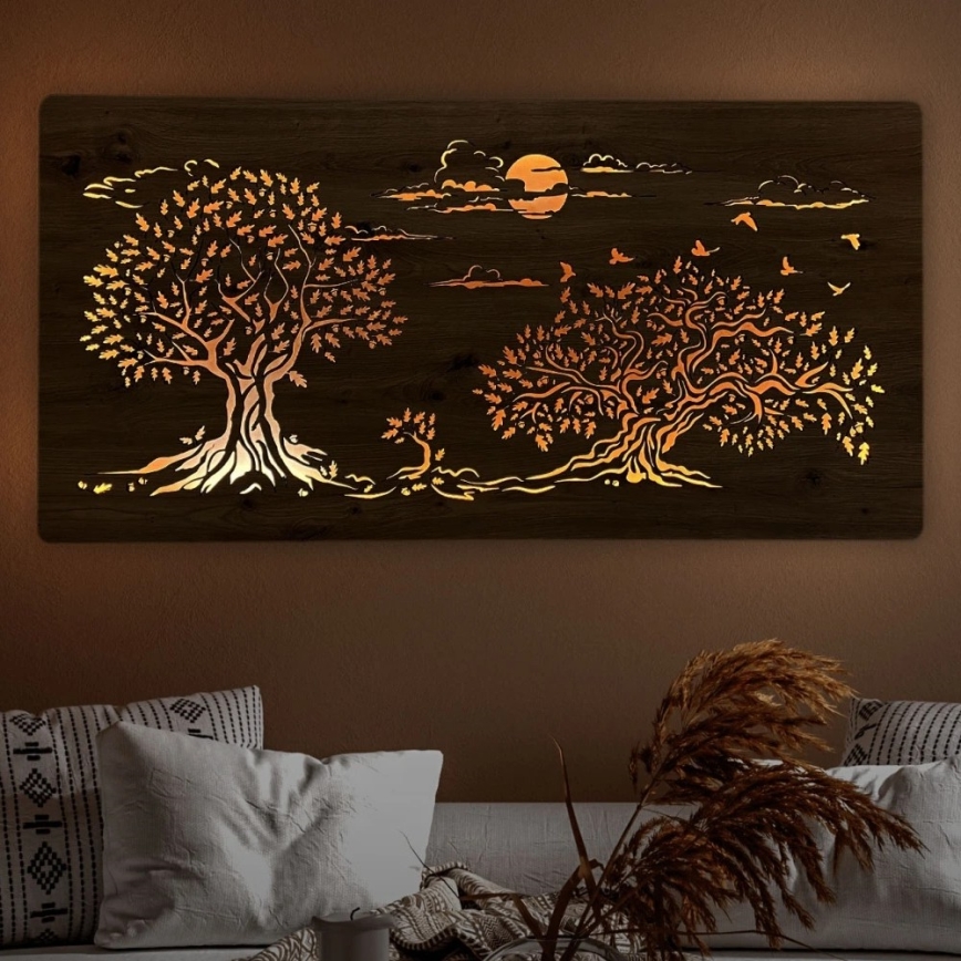 Li-Go 5307/DUB2 - LED stmievateľná nástenná dekorácia LED/24W/230V 120x60 cm dub/Tri duby