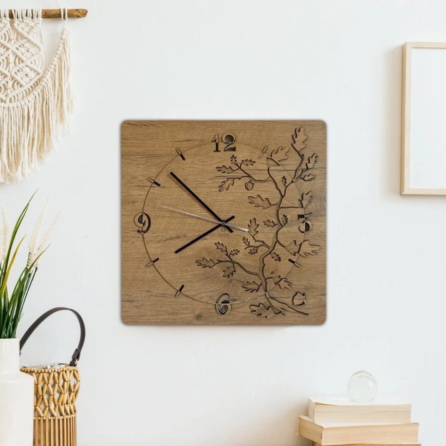 Li-Go 5499/DUB2 - Nástenné hodiny 1xAA 40x40 cm dub