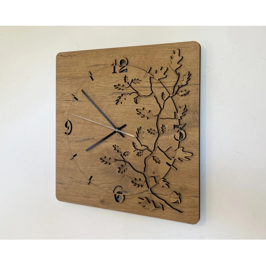 Li-Go 5499/DUB2 - Nástenné hodiny 1xAA 40x40 cm dub