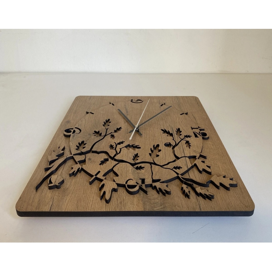 Li-Go 5499/DUB2 - Nástenné hodiny 1xAA 40x40 cm dub