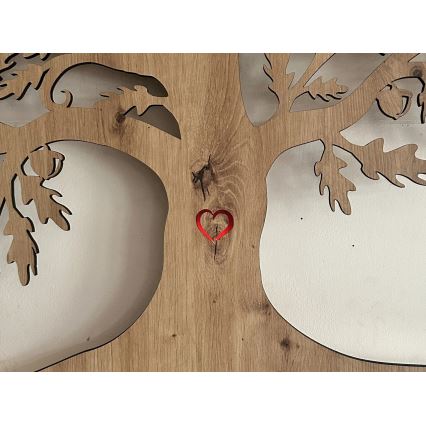 Li-Go 5729/DUB2 - LED nástenná dekorácia so senzorom pohybu LED/10W/5V 90x110 cm dub