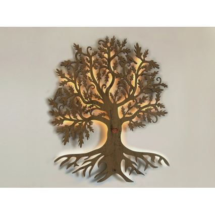 Li-Go 5739/DUB2 - LED Stmievateľná nástenná dekorácia LED/10W/230V 68x80 cm dub