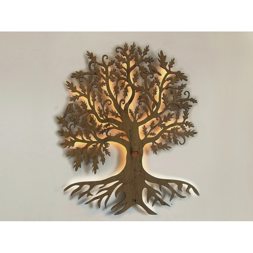 Li-Go 5742/DUB2 - LED Stmievateľná nástenná dekorácia LED/10W/230V 90x110 cm dub