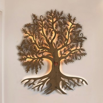 Li-Go 5742/DUB2 - LED Stmievateľná nástenná dekorácia LED/10W/230V 90x110 cm dub