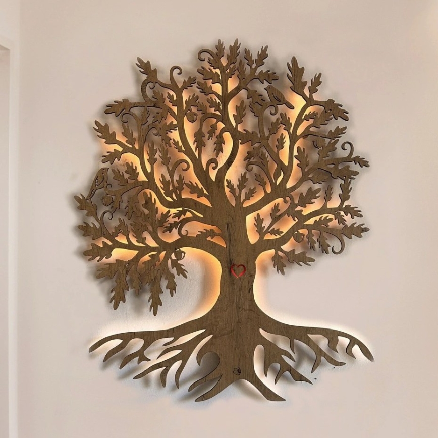 Li-Go 5742/DUB2 - LED Stmievateľná nástenná dekorácia LED/10W/230V 90x110 cm dub