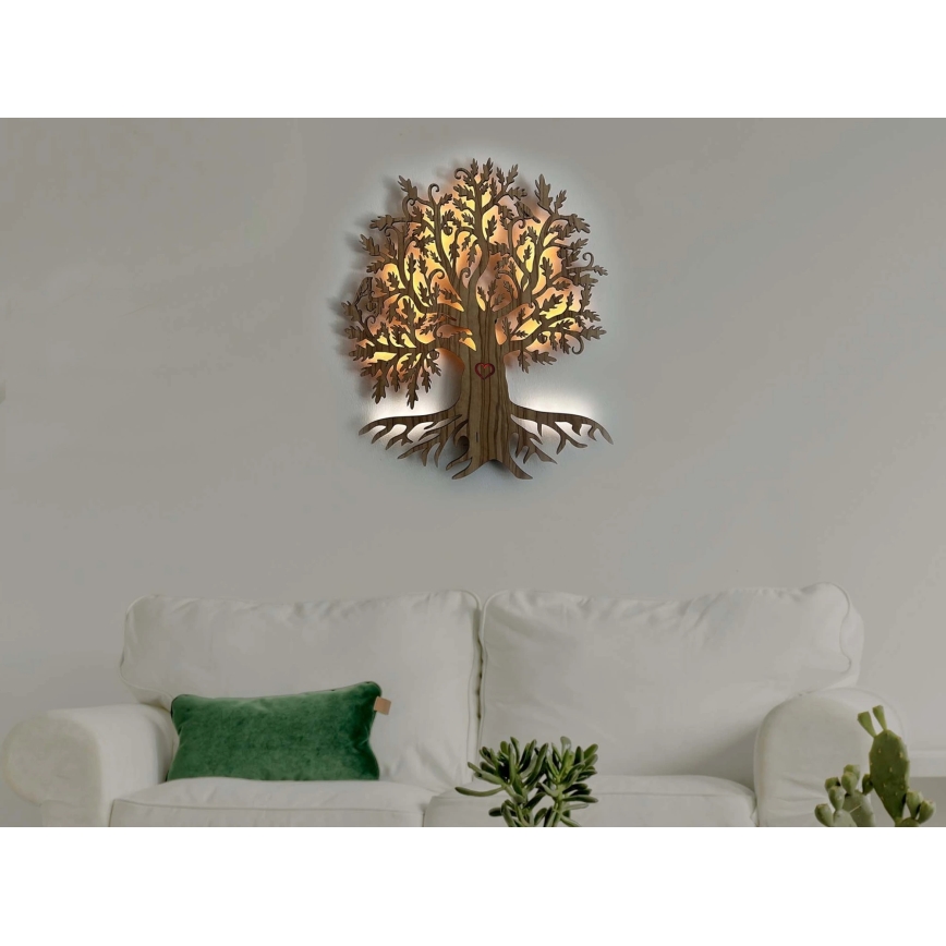 Li-Go 5747/DUB2 - LED stmievaľná nástenná dekorácia LED/10W/230V 45x55 cm dub