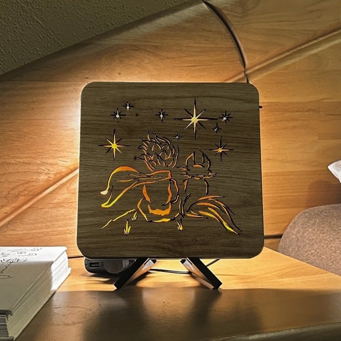 Li-Go 5788/DUB2 - LED stolná dekorácia LED/12W/230V 19x19 cm dub/Malý princ