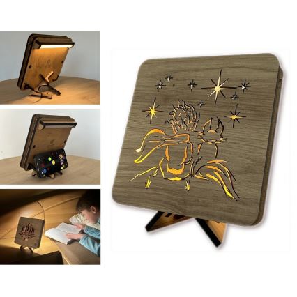 Li-Go 5788/DUB2 - LED stolná dekorácia LED/12W/230V 19x19 cm dub/Malý princ