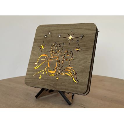 Li-Go 5788/DUB2 - LED stolná dekorácia LED/12W/230V 19x19 cm dub/Malý princ